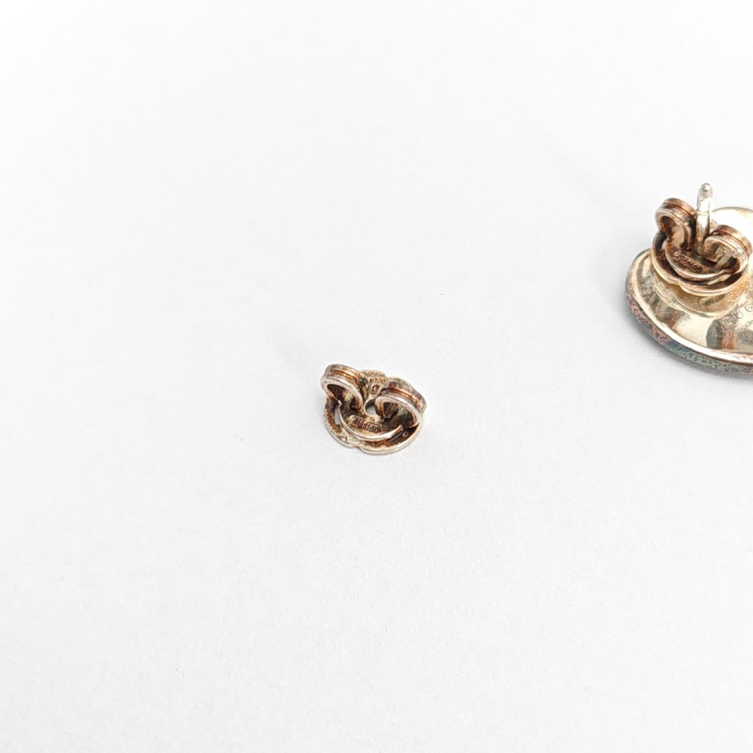 Metal Beige Stud Earrings