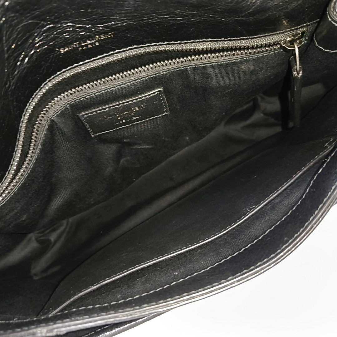 NIKI Medium Chevron Calfskin Black