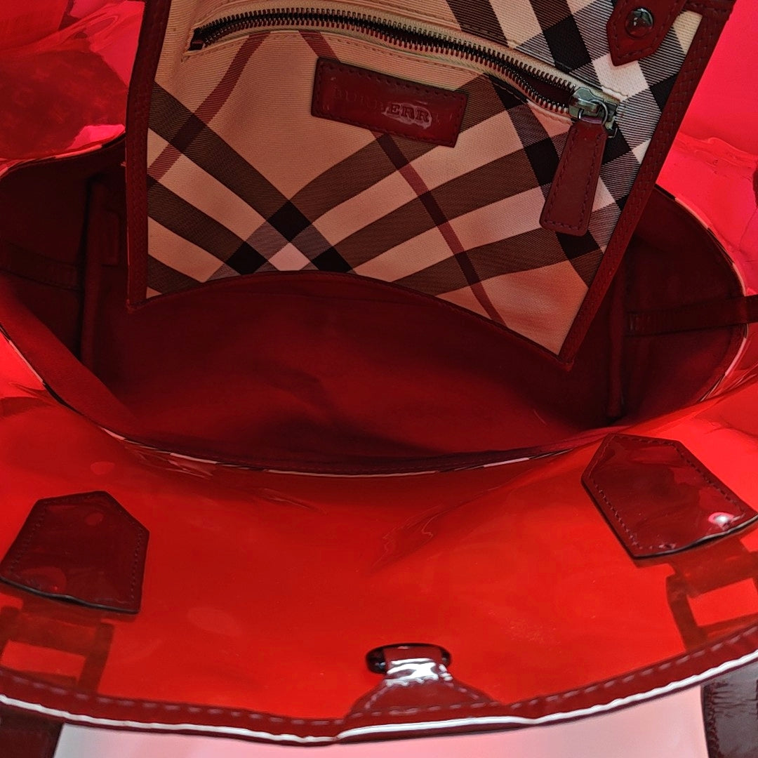 Plastic Tote Bag Red