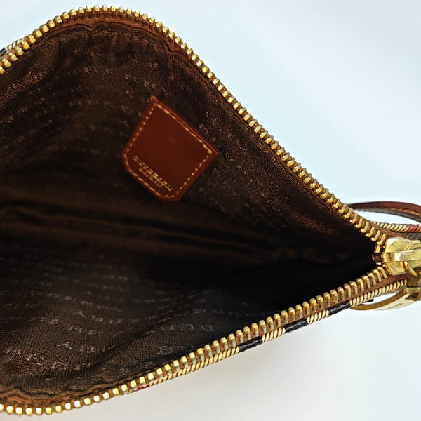 Coated Canvas Top Handle Bag Brown