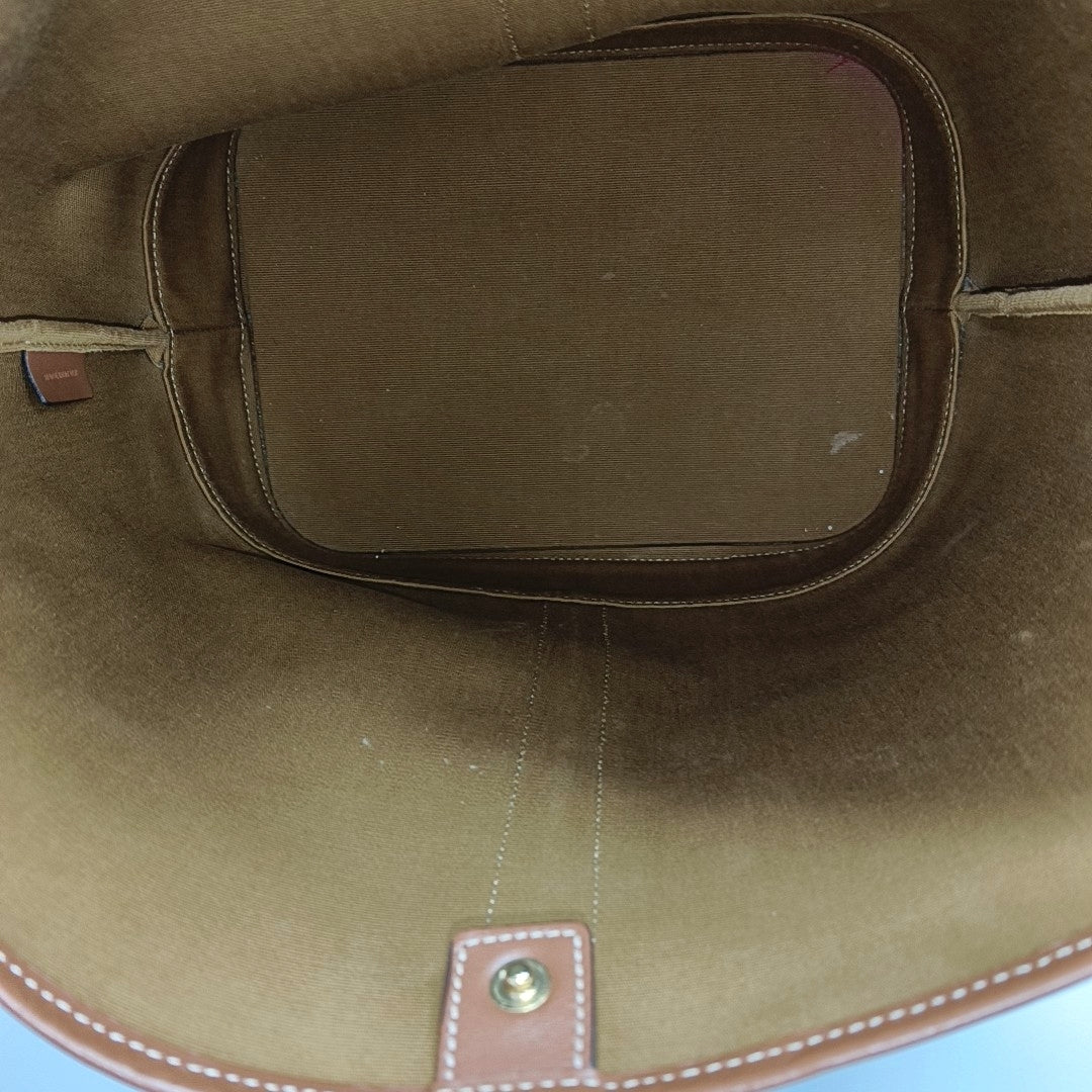 Authenticated pre-owned  TRIOMPHE CANVAS Medium Coated Canvas Brown - Bucket Bag at Looply