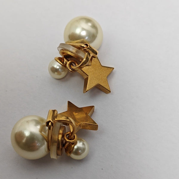 J'adior Metal White Clip On Earrings