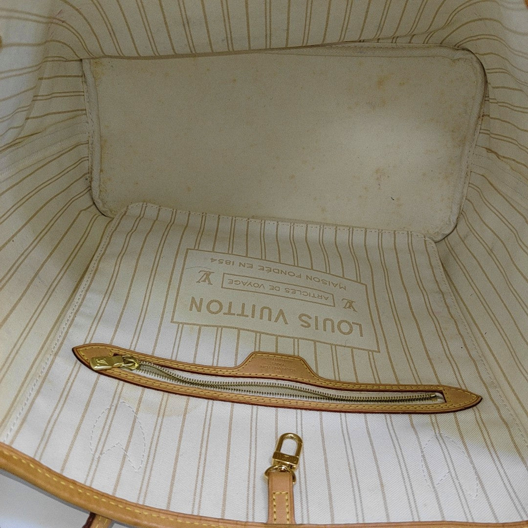NEVERFULL MM Damier Azur Coated Canvas Beige
