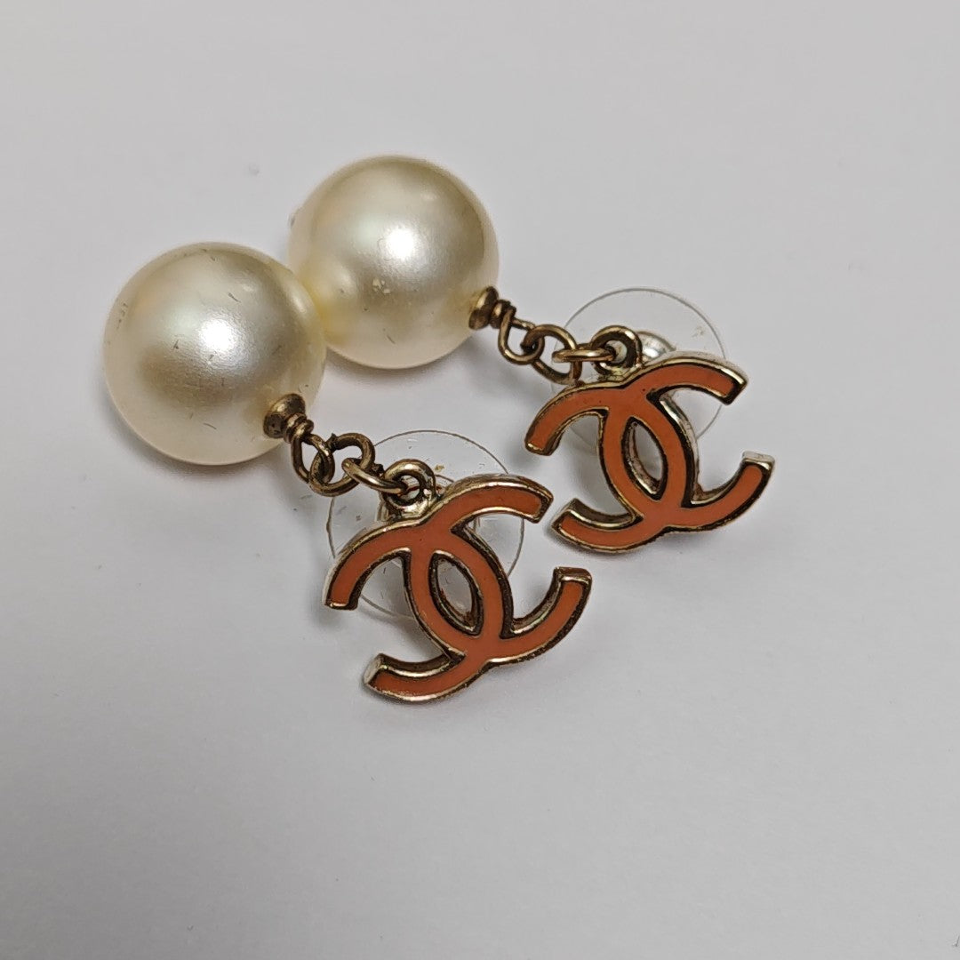 Metal Red Stud Earrings