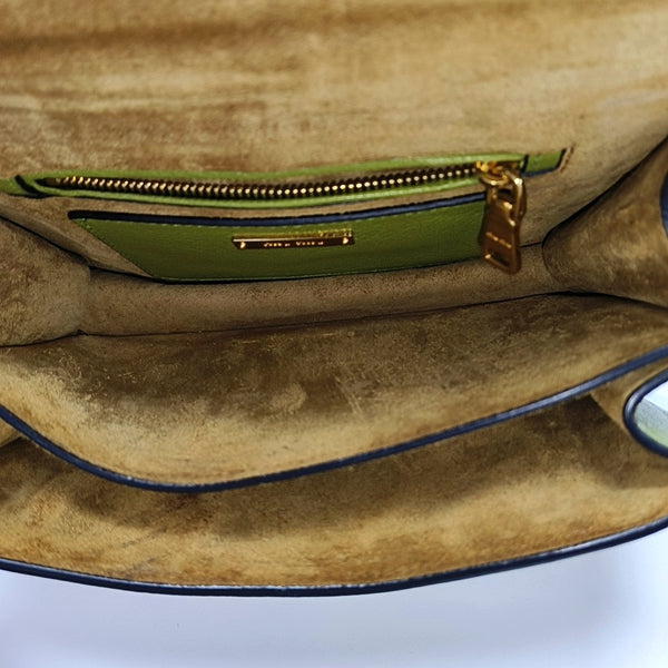 Miu Lady Calfskin Green