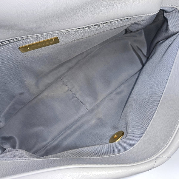 CHANEL 19 Large Quilted Lambskin Gray