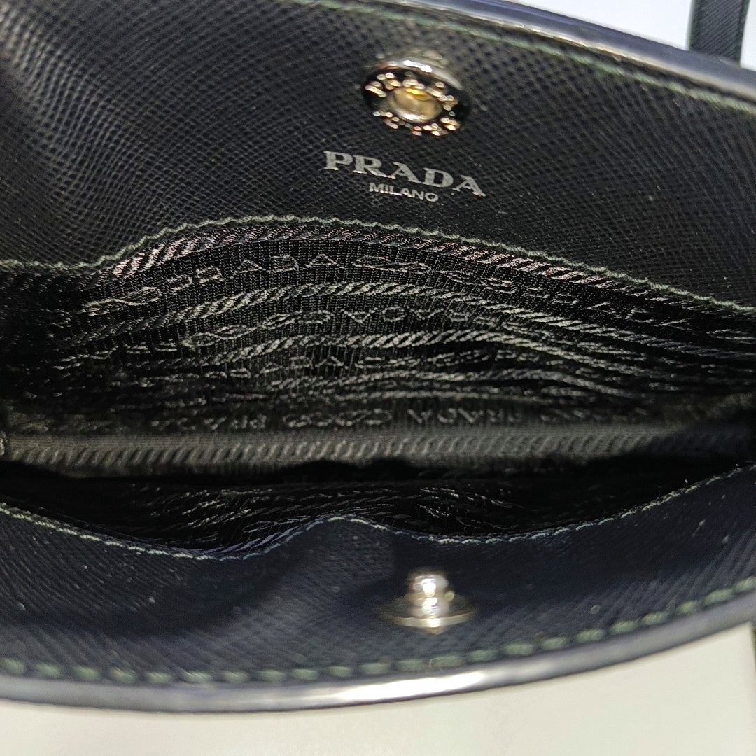 Saffiano Calfskin Shoulder Bag Black