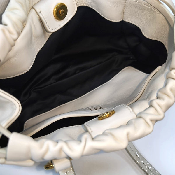 Lambskin Top Handle Bag White