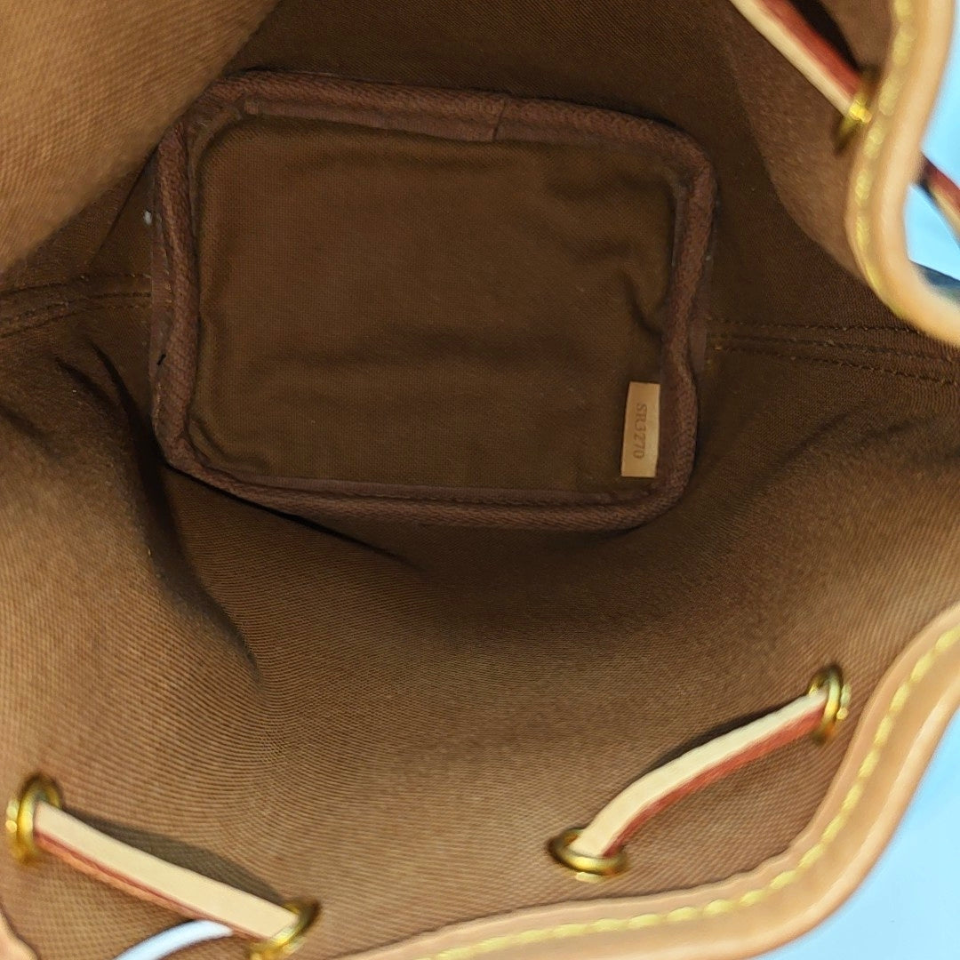 NÉONOÉ Nano Monogram Coated Canvas Brown