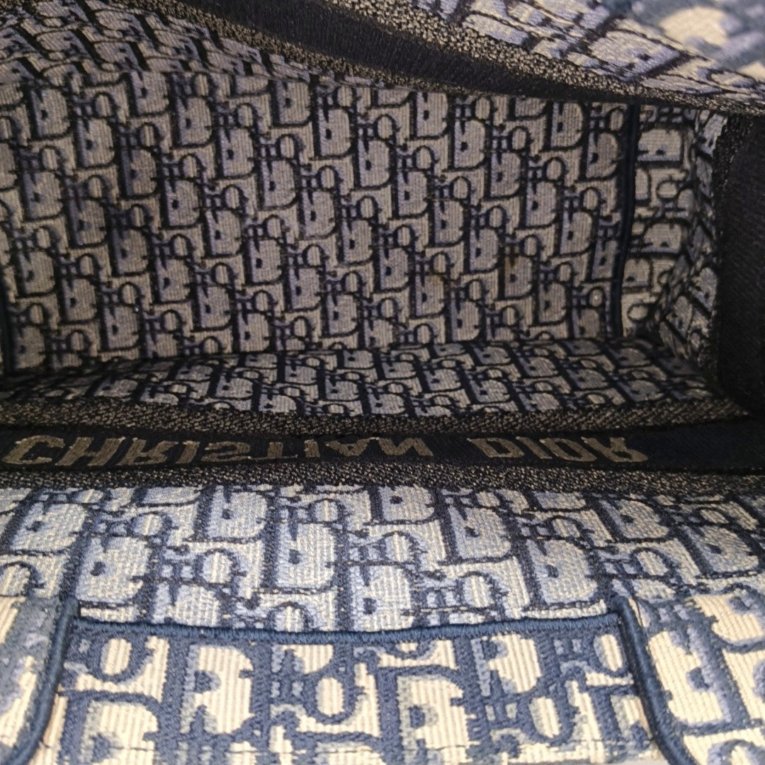 Book Tote Medium Oblique Canvas Blue