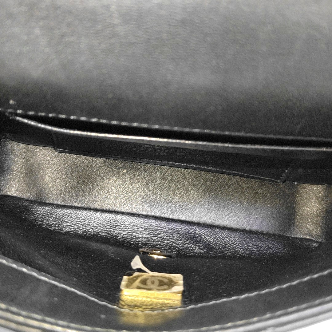Quilted Lambskin Shoulder Bag Mini Black