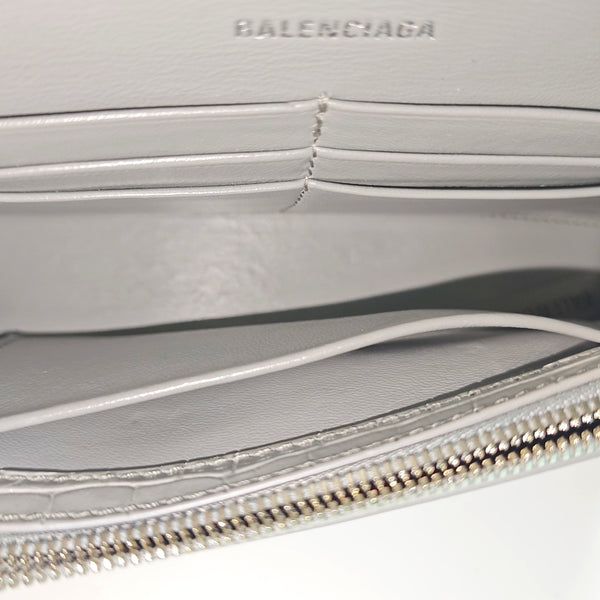 Hourglass Wallet On Chain Mini Calfskin Gray