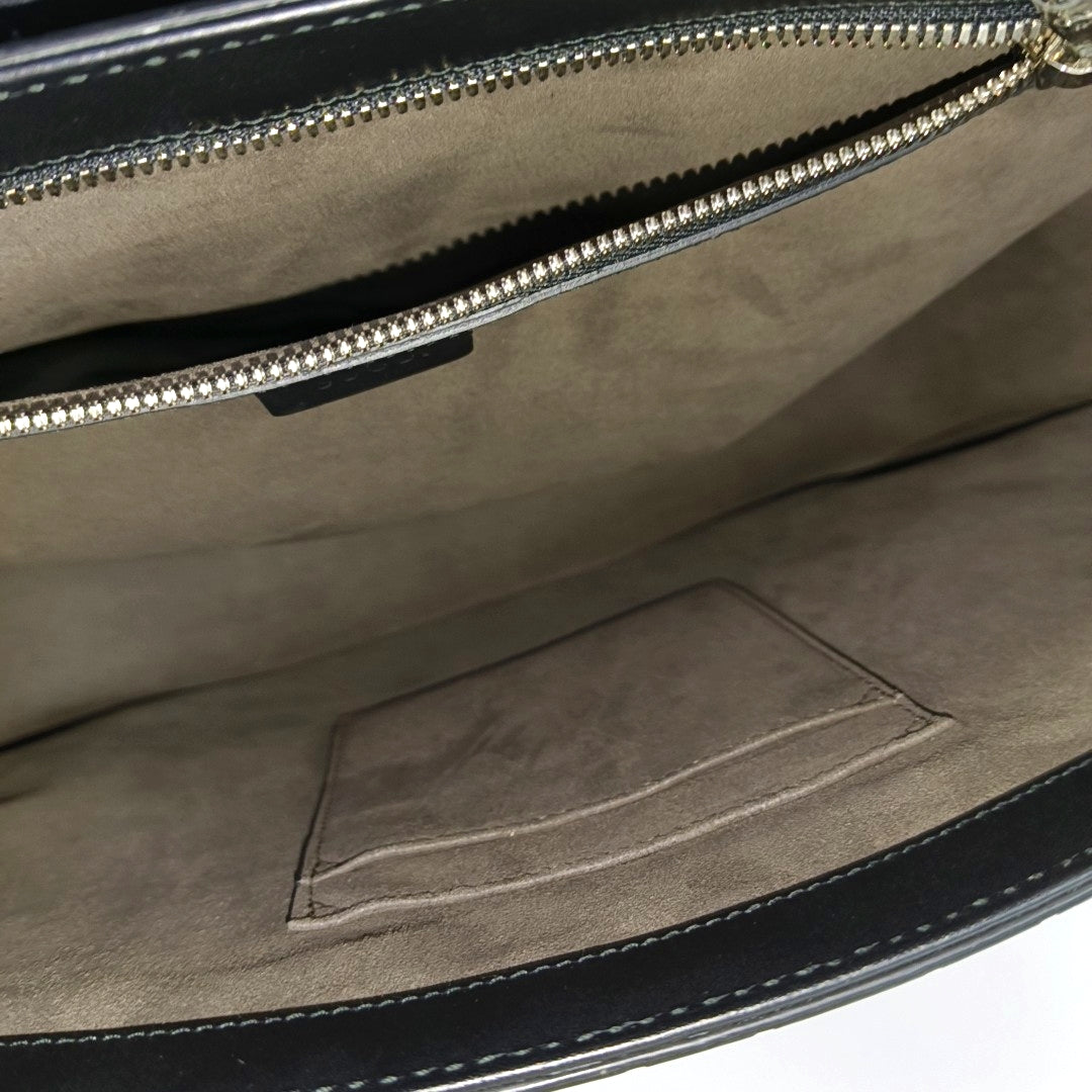 Ligne Shima Monogram Calfskin Black