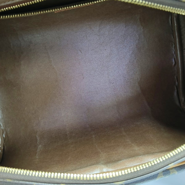 Monogram Coated Canvas Top Handle Bag Extra Large Brown