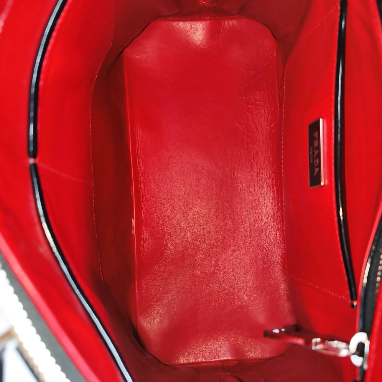Patent Leather Top Handle Bag Black