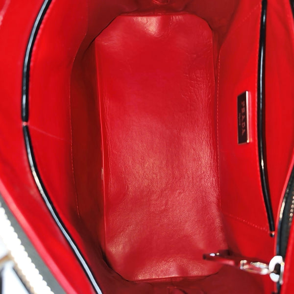 Patent Leather Top Handle Bag Black