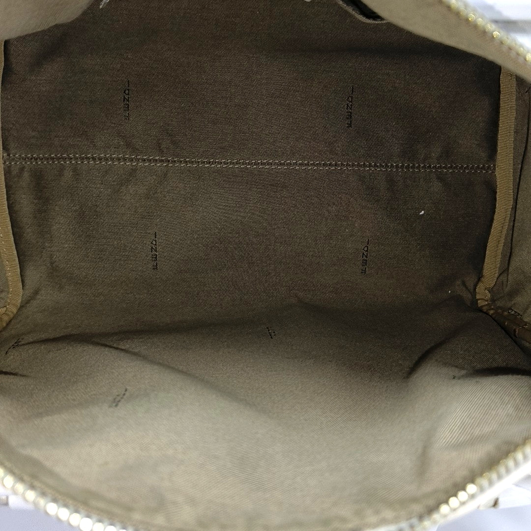 Coated Canvas Top Handle Bag White