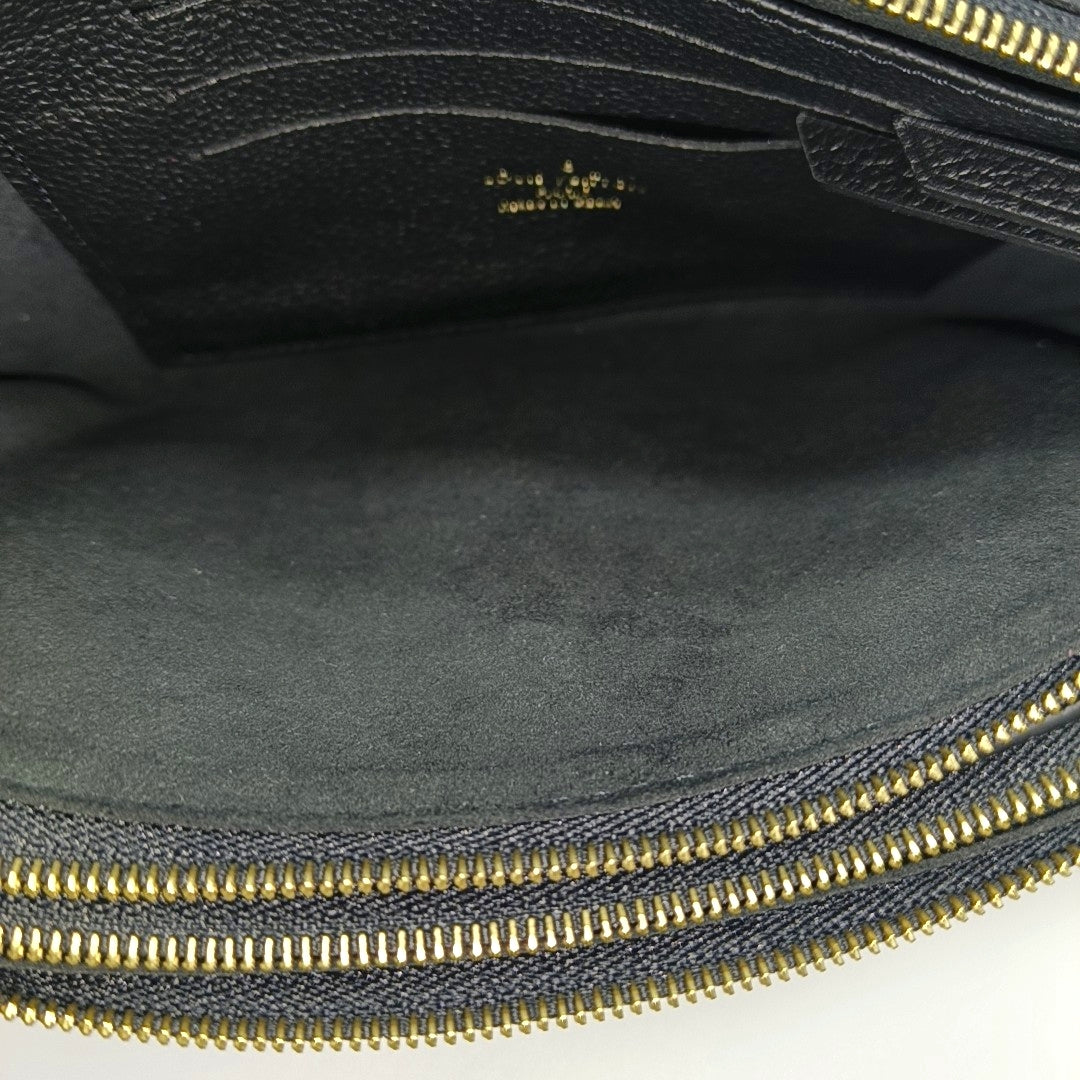 Monogram Calfskin Shoulder Bag Black