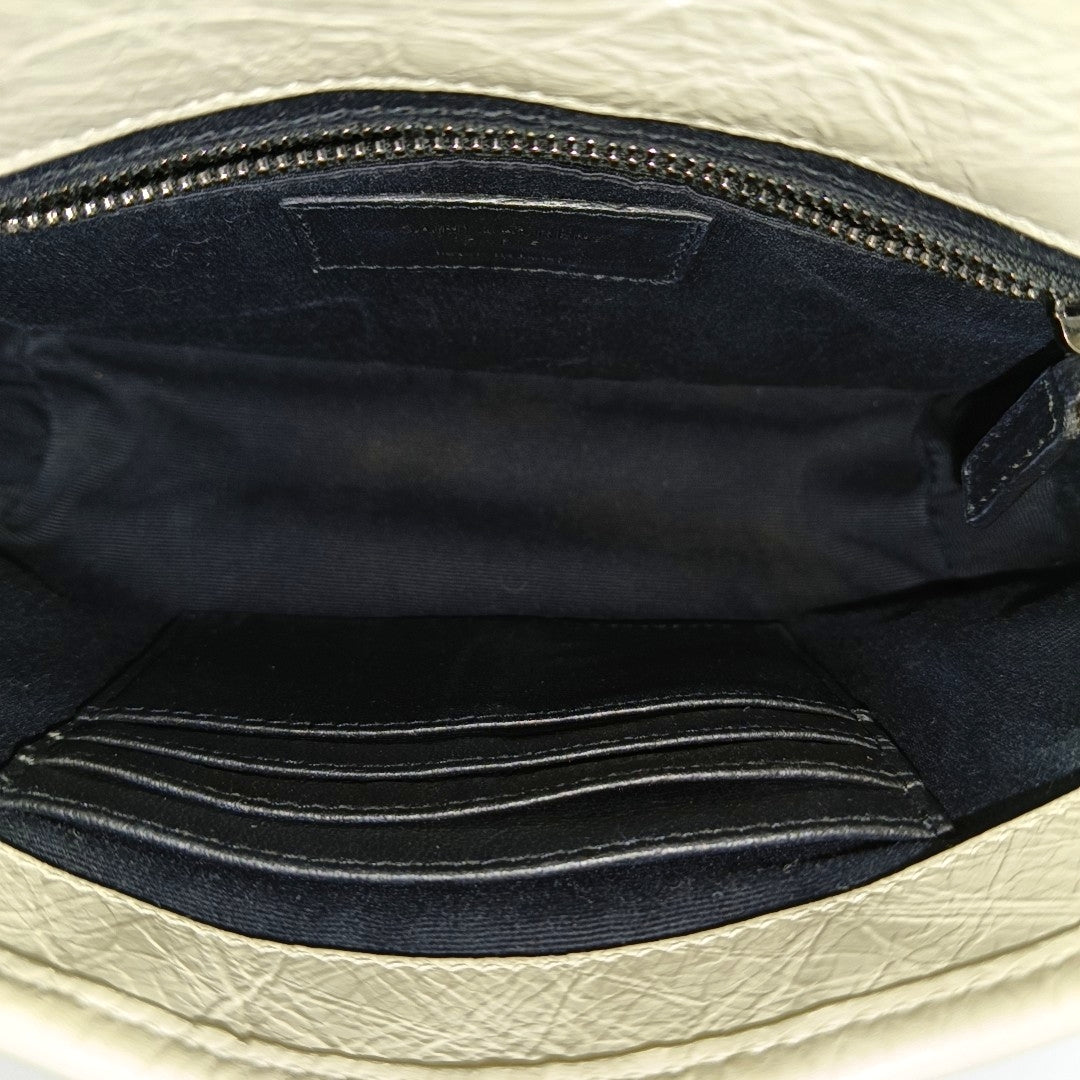 NIKI Mini Chevron Calfskin White