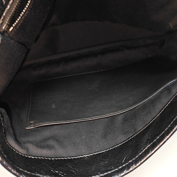 NIKI Large Chevron Calfskin Black