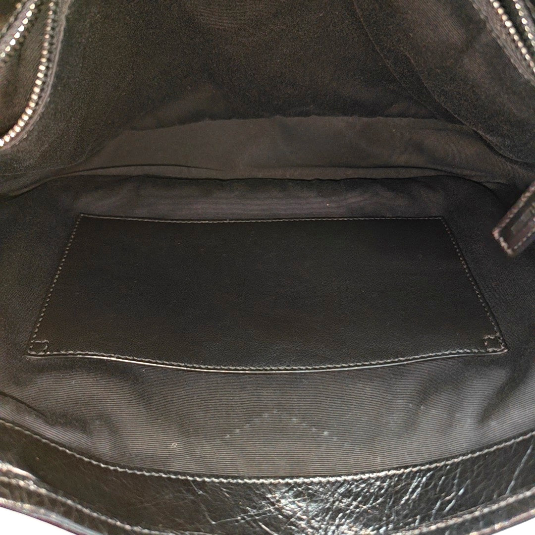 NIKI Large Chevron Calfskin Black