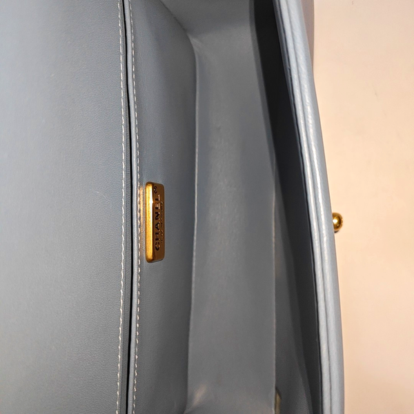 Authenticated pre-owned  BOY CHANEL Lambskin Blue - Shoulder Bag at Looply