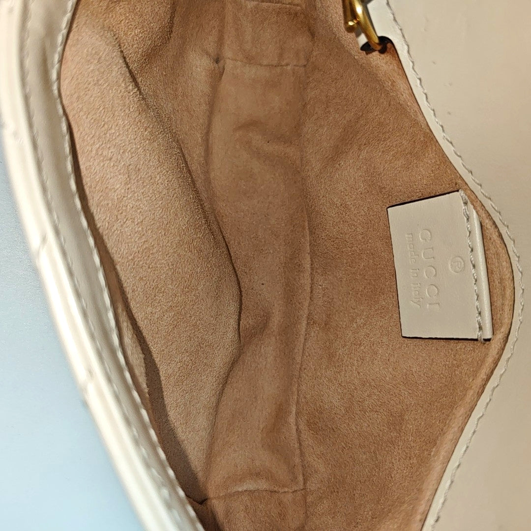GG Marmont Mini Quilted Calfskin White