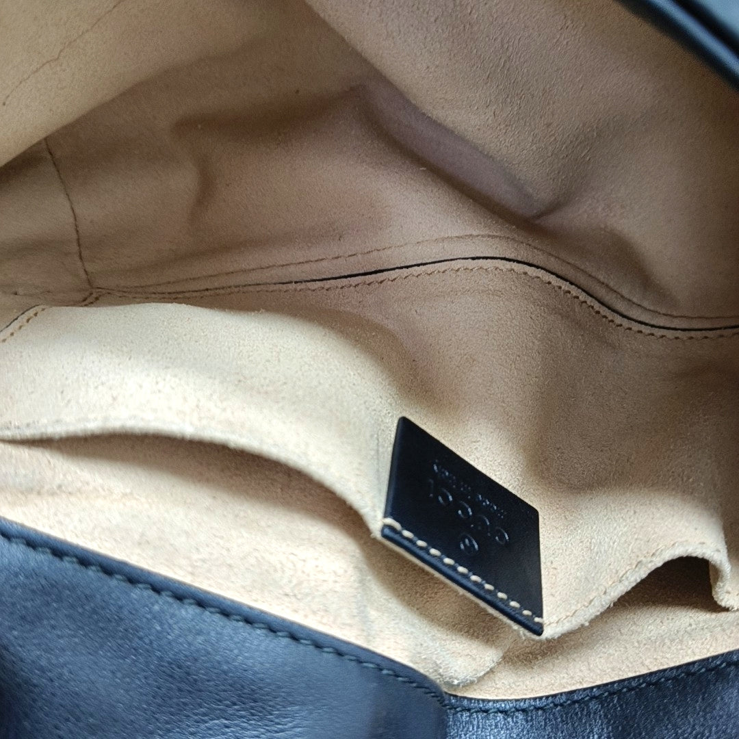 GG Marmont Small Quilted Calfskin Black