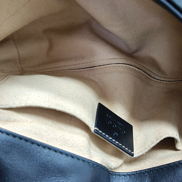 GG Marmont Small Quilted Calfskin Black