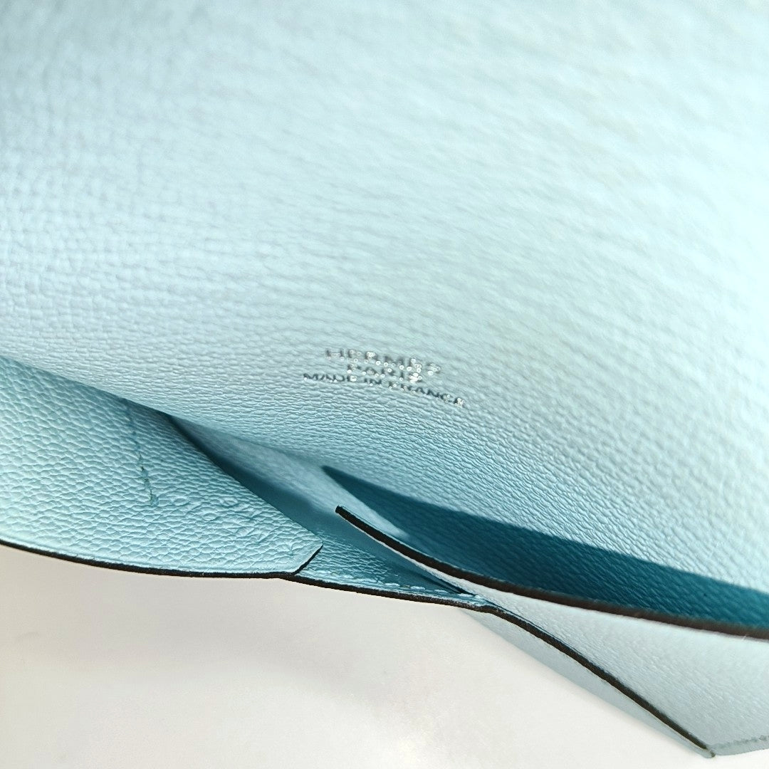 Envelope Chèvre Mysore Blue Card Holder