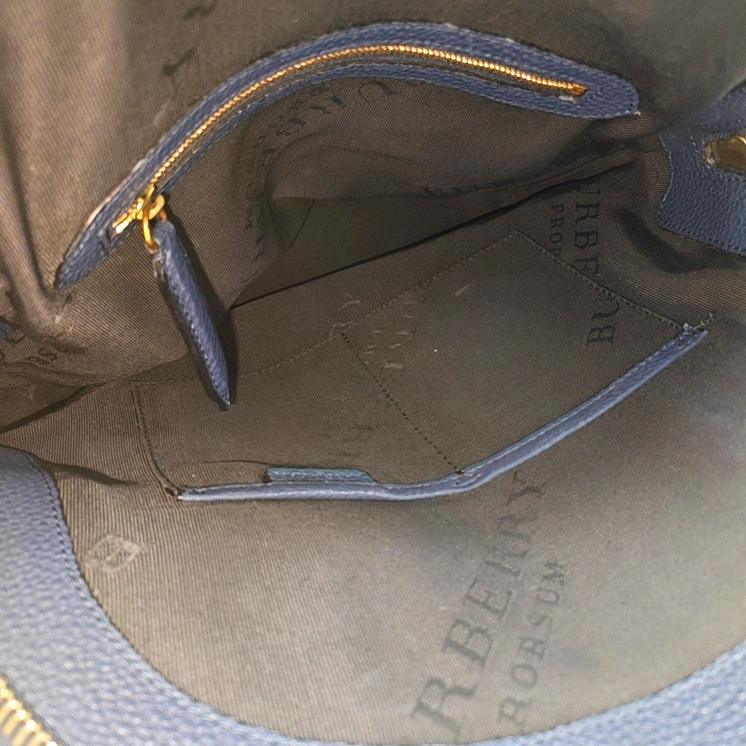 Calfskin Top Handle Bag Blue