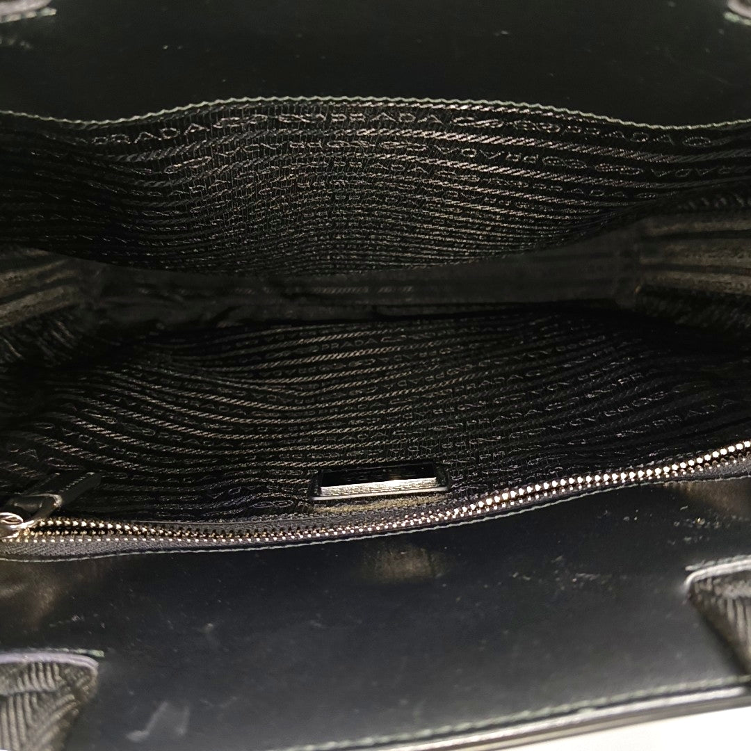 Calfskin Top Handle Bag Black