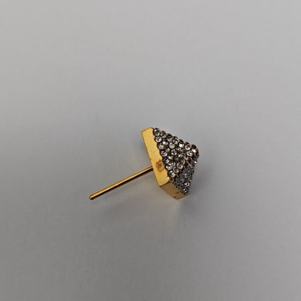 Metal Clear Stud Earrings