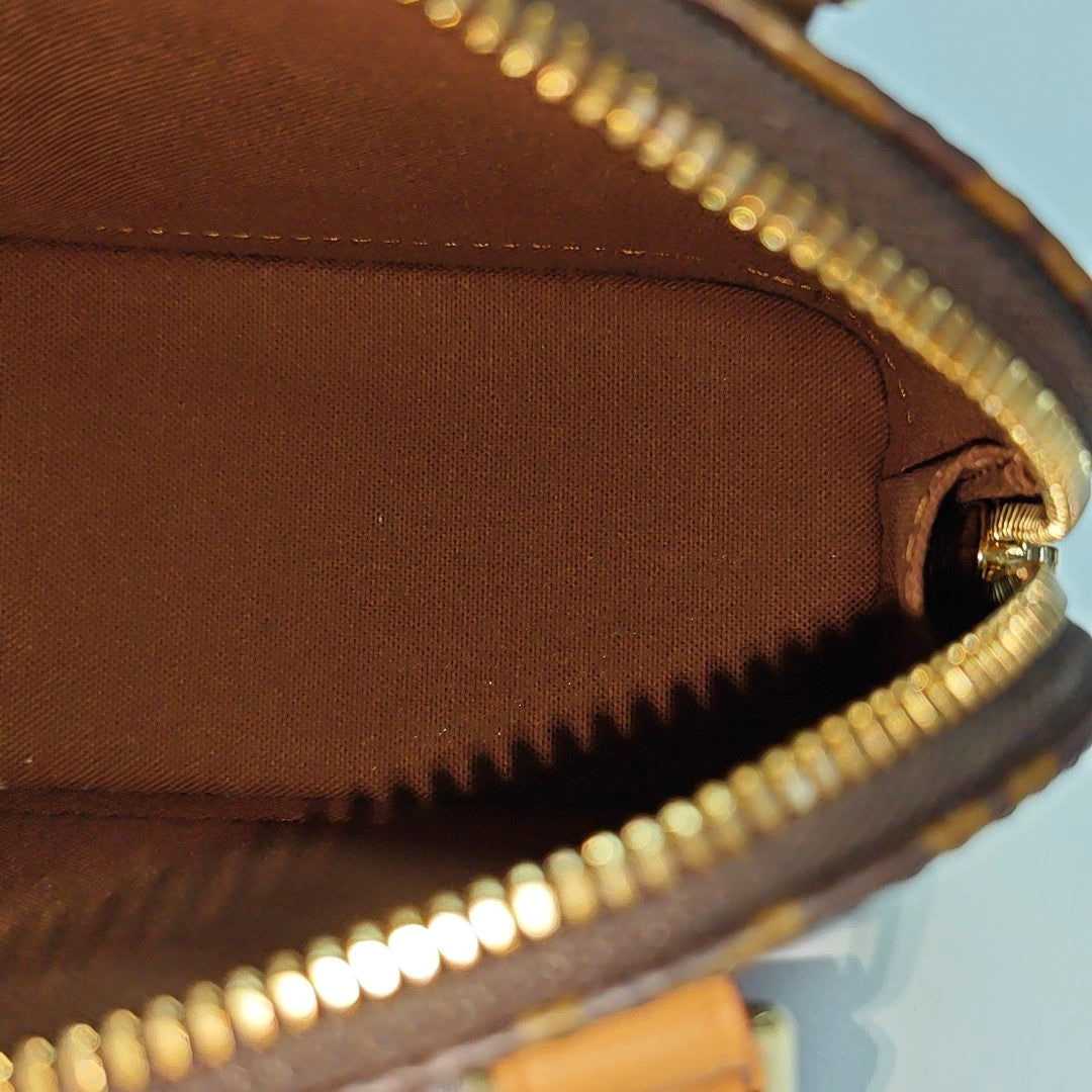 ALMA Mini Monogram Coated Canvas Brown