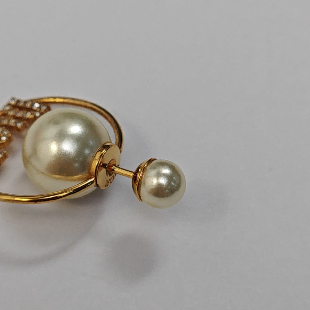 Dior Tribales Metal White Stud Earrings