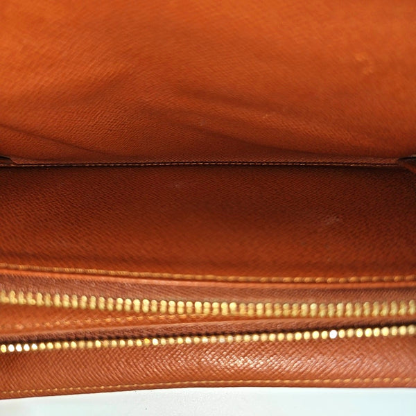 PORTE MONNAIE Monogram Coated Canvas Brown Wallet