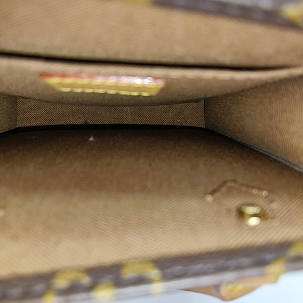 SAC PLAT Mini Monogram Coated Canvas Brown