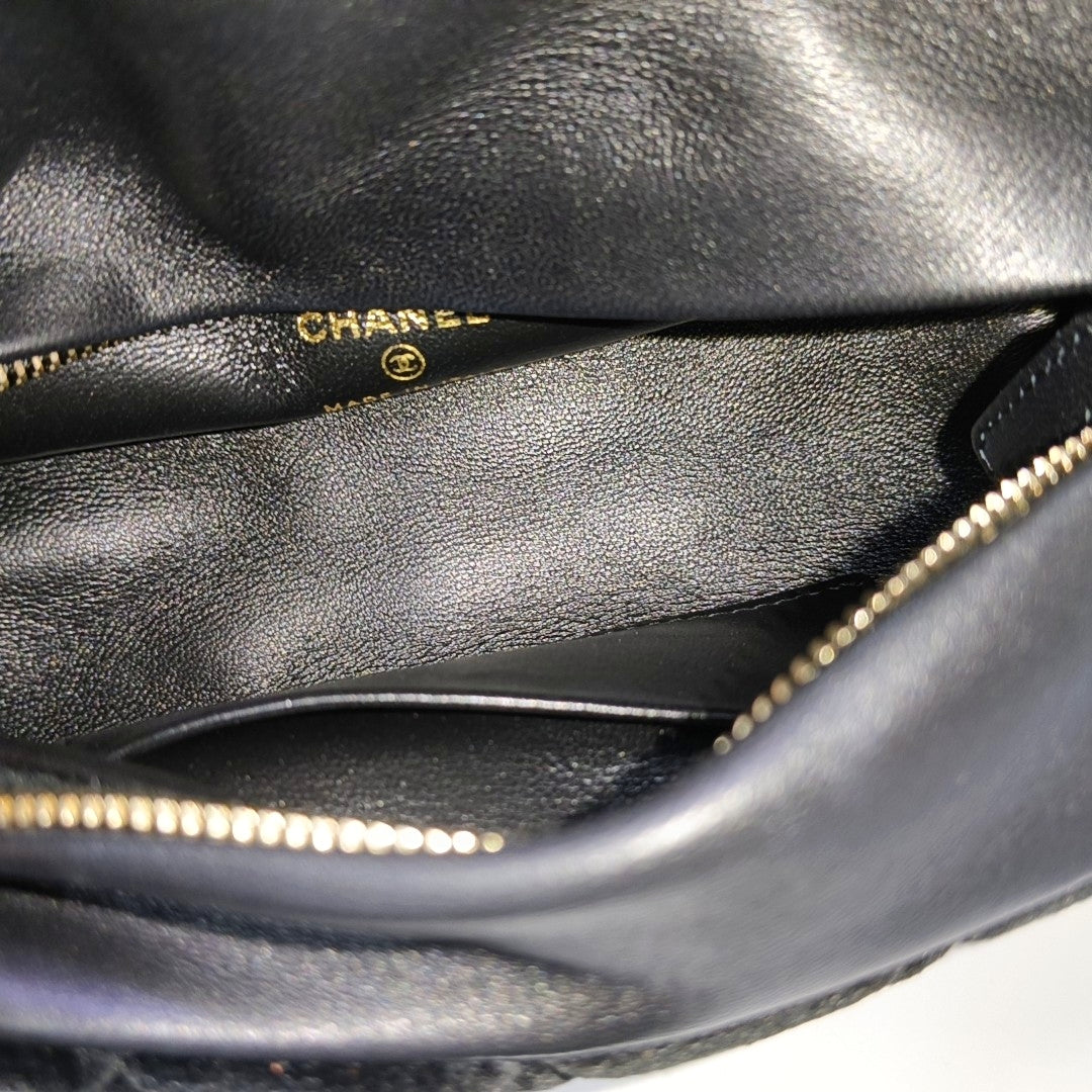 Quilted Velvet Black