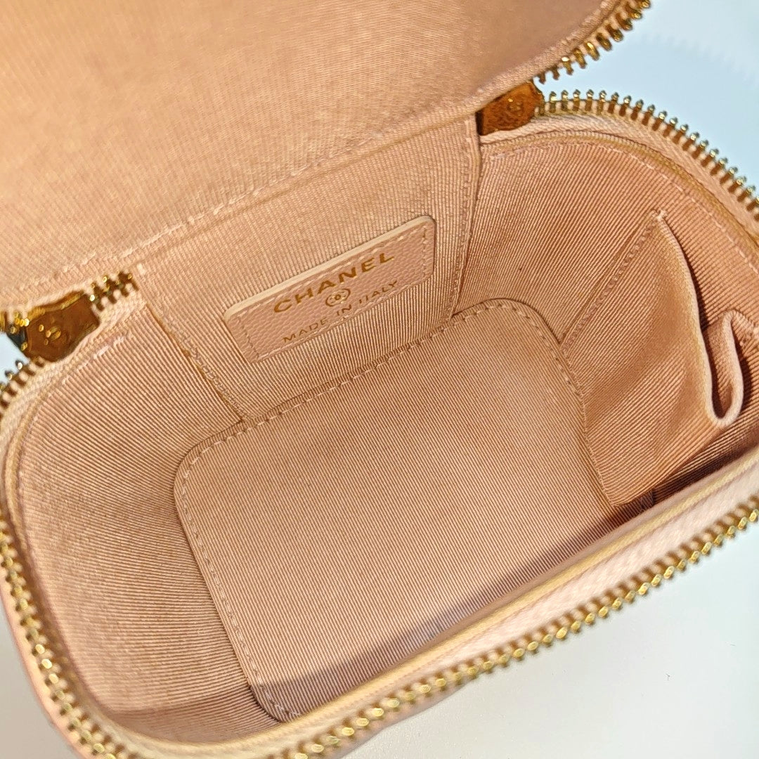 Quilted Calfskin Top Handle Bag Pink