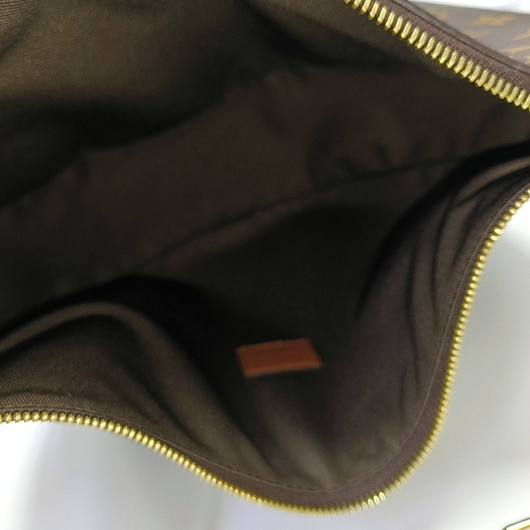 LOOP HOBO Monogram Coated Canvas Brown