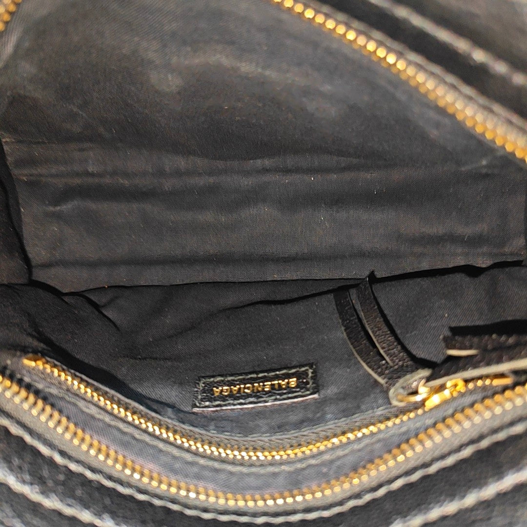 Classic Metallic Edge City Mini Lambskin Black