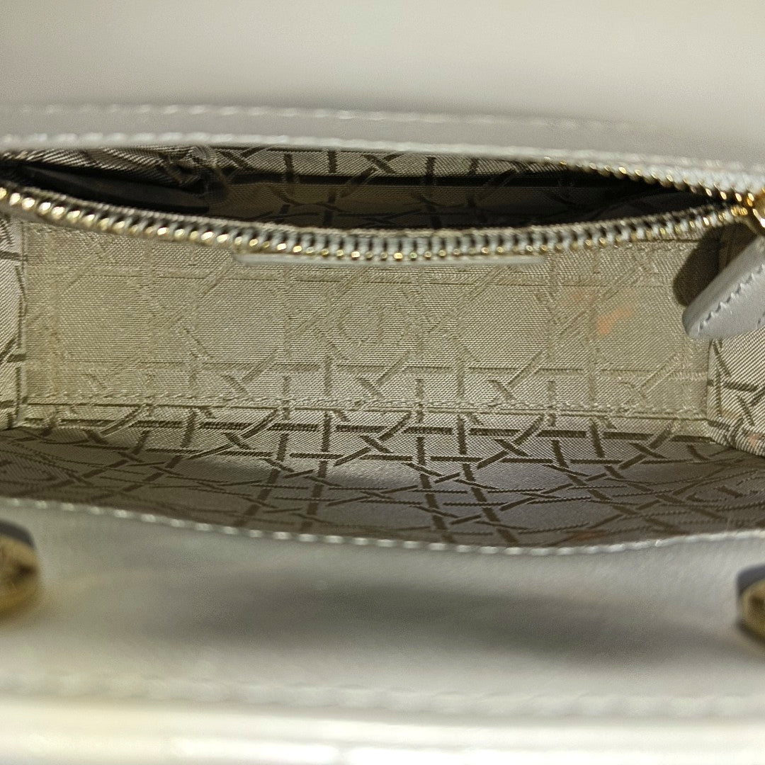 Lady Dior Mini Cannage Lambskin Gray