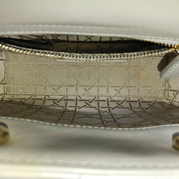 Lady Dior Mini Cannage Lambskin Gray