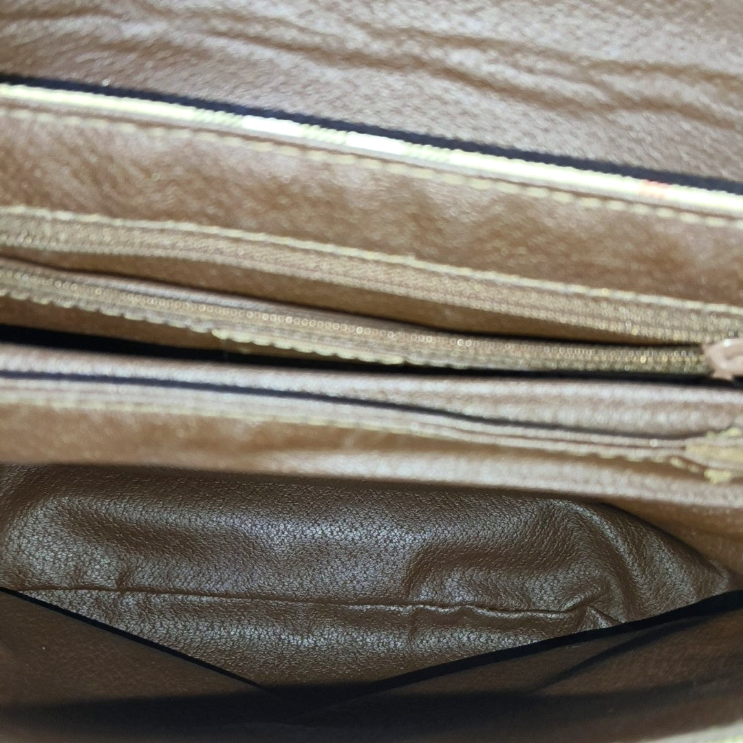 Coated Canvas Shoulder Bag Beige