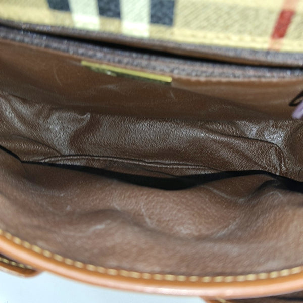Coated Canvas Shoulder Bag Beige