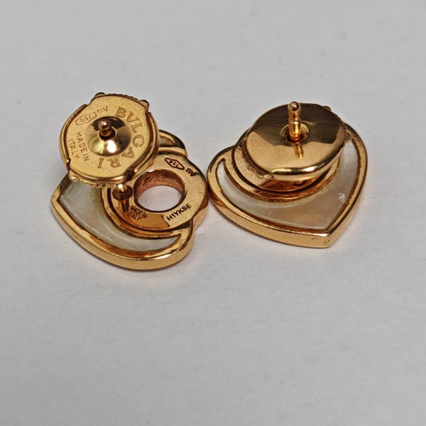 BVLGARI BVLGARI 18k Rose Gold White Stud Earrings