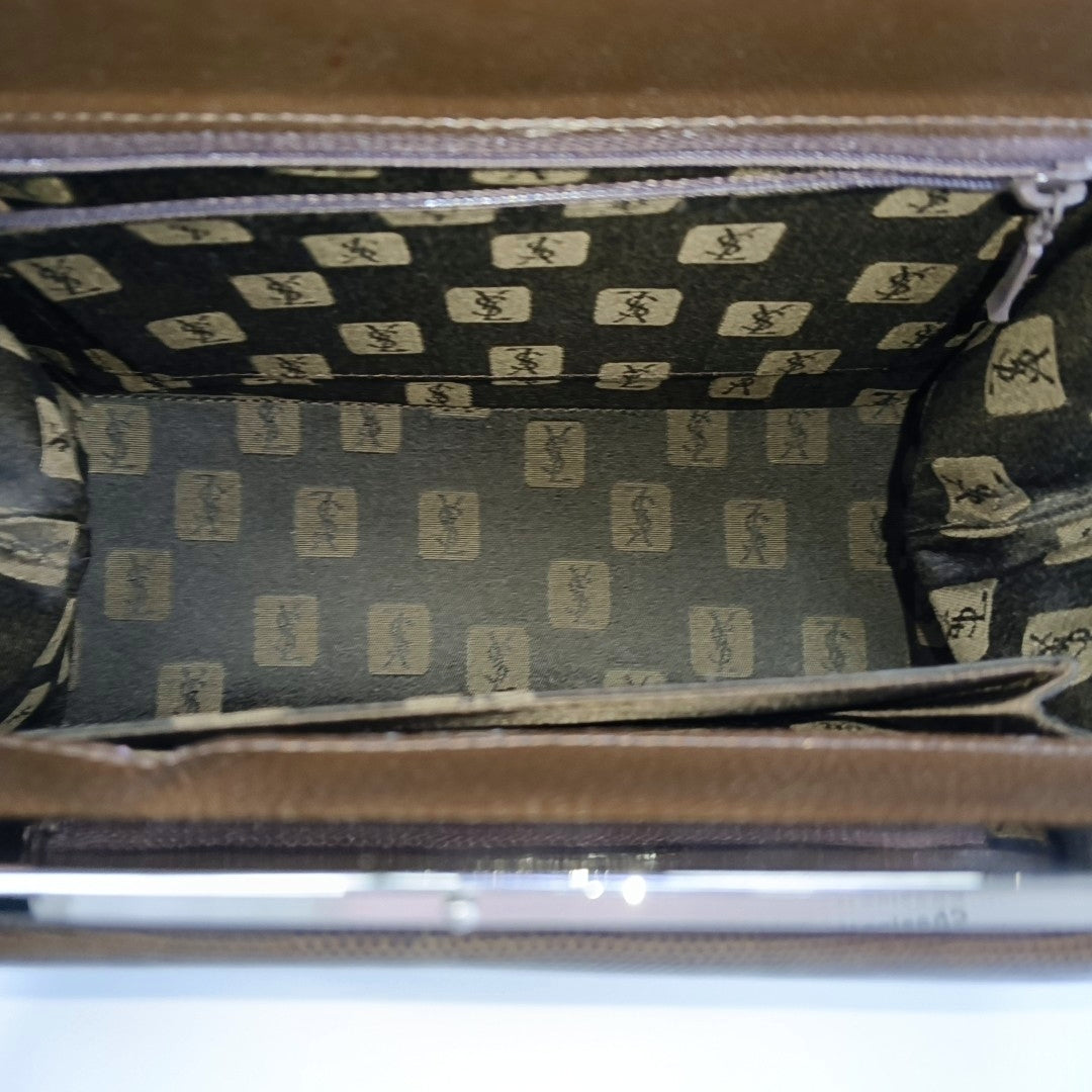 Lizard Top Handle Bag Brown