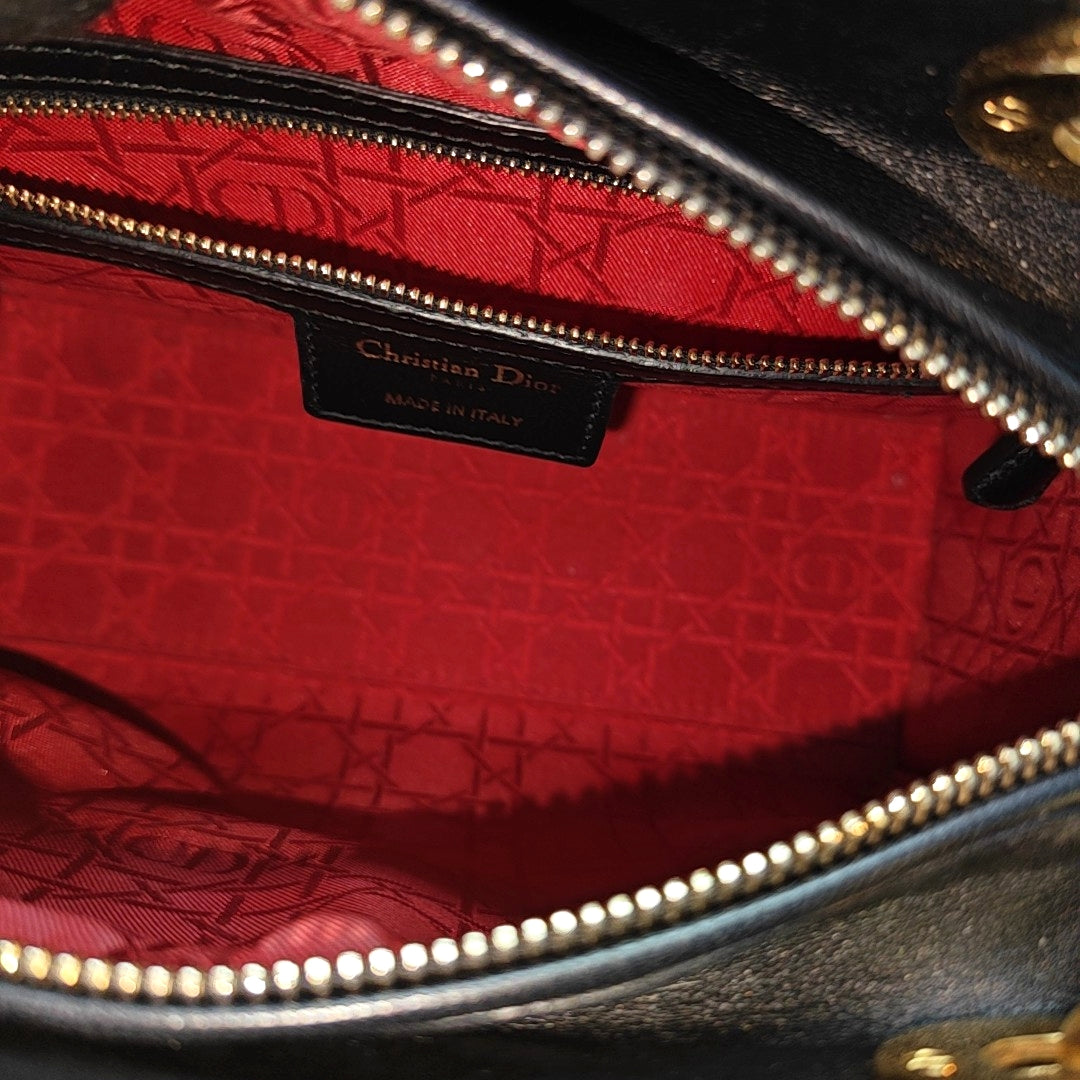 Lady Dior Medium Cannage Lambskin Black