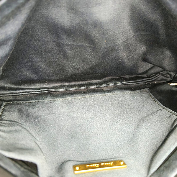 Quilted Lambskin Top Handle Bag Black