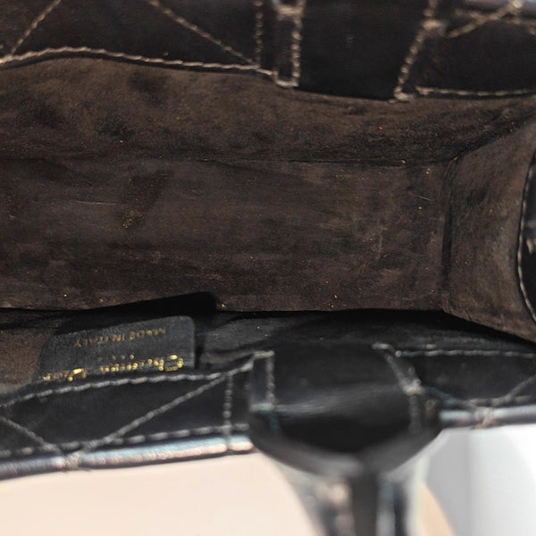 Authenticated pre-owned  Lady D-Joy Mini Quilted Calfskin Black - Tote Bag at Looply